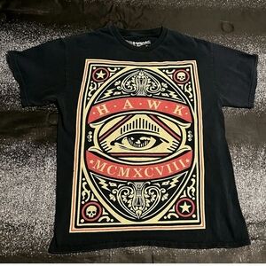 Vintage TONY HAWK Graphic Eye Tee Black SKATER GRUNGECORE zumiez L Mens